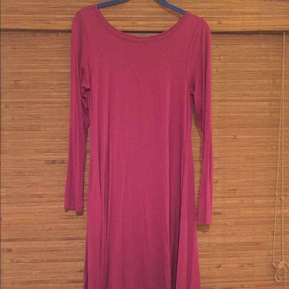 Purple midi swing dress